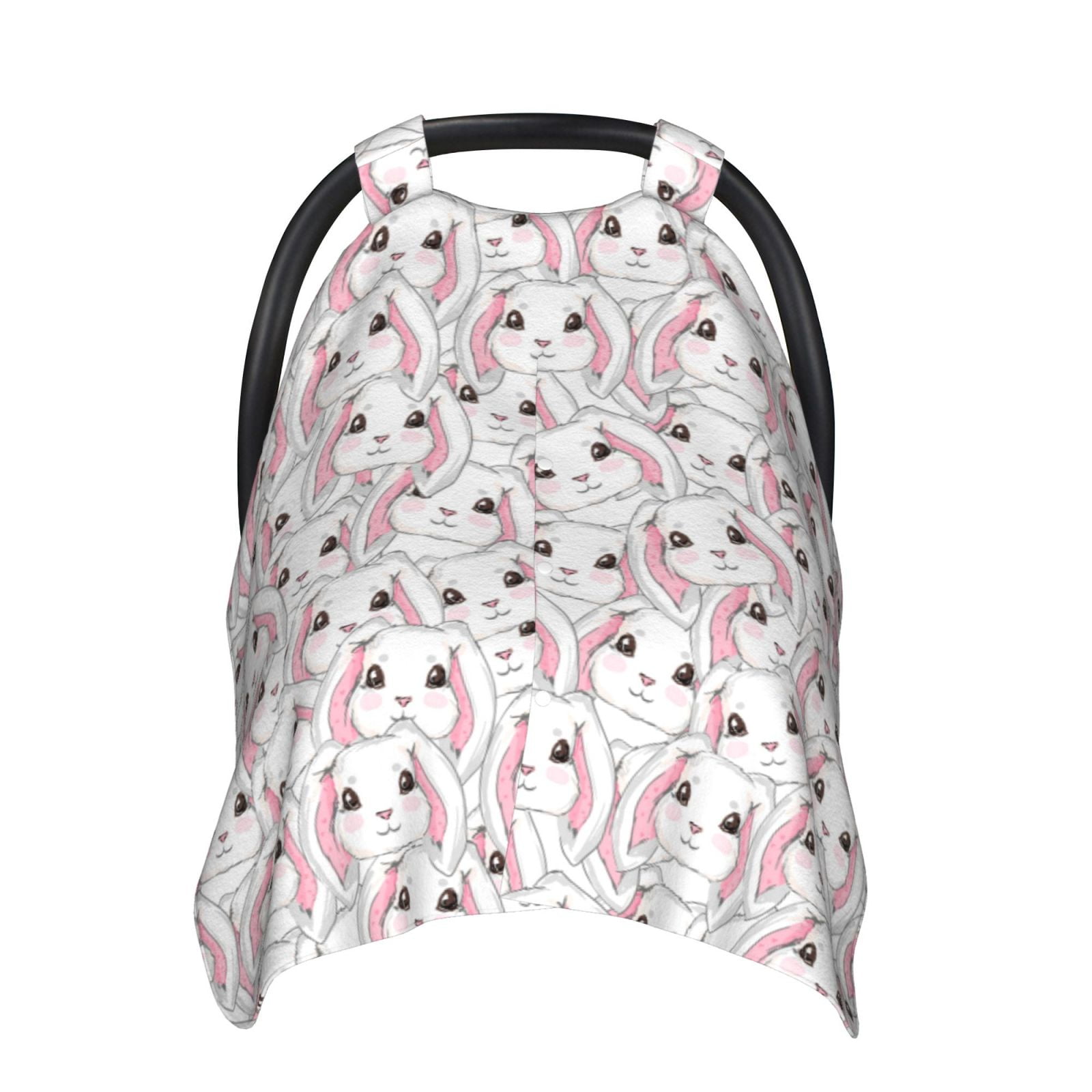 Naloa Cute Rabbit Baby Car Seat Cover, Breathable Baby Carrier Cover, Multiuse Baby Carrier Cover & Nursing Breastfeeding Cover