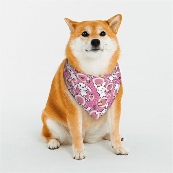 Naloa Cute Rabbit Dog Bandana Large and Small-Dog Scarf Bib Handkerchief Accessories for Dogs and Cats(S-L)-Medium