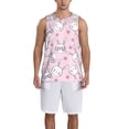 thumbnail image 1 of Naloa Cute Rabbit Flower Basketball Jersey Reversible Men's Mesh Athletic Sports Shirts Training Practice S-4XLMedium, 1 of 6
