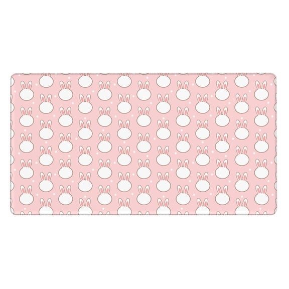 Naloa Cute Rabbit Gaming Mouse Pad Large Mouse Mat Long Extended Desk Pad Non-Slip Rubber Mice Pads Stitched Edges Thin Pad (16x29.5 Inch)