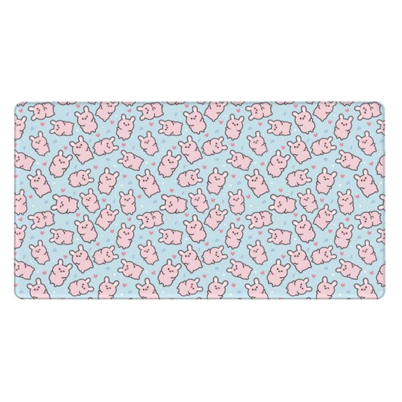 Naloa Cute Rabbit Gaming Mouse Pad Large Mouse Mat Long Extended Desk Pad Non-Slip Rubber Mice Pads Stitched Edges Thin Pad (16x29.5 Inch)