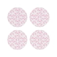 thumbnail image 1 of Naloa Cute Rabbit Leather Coasters for Drinks, Durable Drink Coasters 4 Set for Tabletop Protection, Luxurious Home Décor and Housewarming Gift ( {designName})Round Shape, 1 of 6