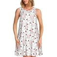 thumbnail image 1 of Naloa Cute Rabbit Print Women's Summer Spring Casual Beach Sundress,Vacation Sleeveless Tank Crewneck Loose Dresses, 1 of 7