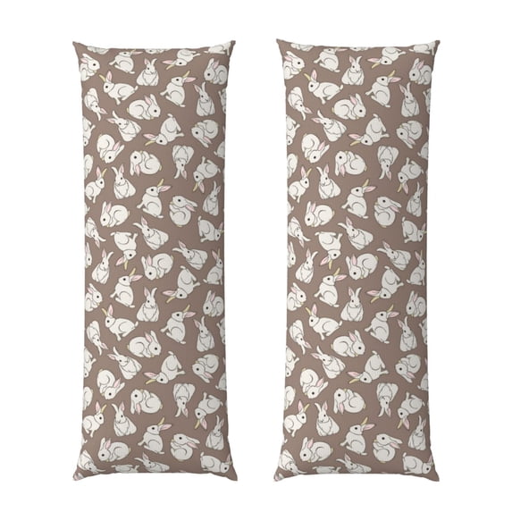 Naloa Cute Rabbit Super Soft 20x60 Body Pillow Case,Long Side Hidden Zipper(PILLOWS ARE NOT INCLUDED)