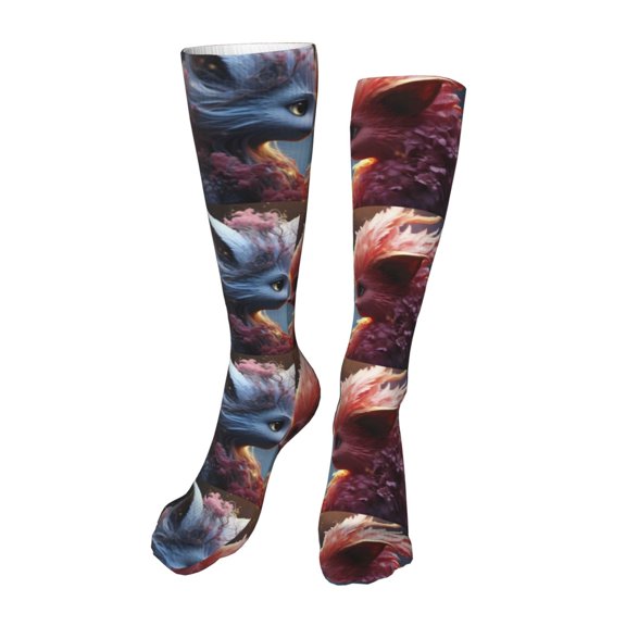 Naloa Cute Red And White Elf High Stockings Women Thigh High Stockings Over Knee Long Stockings-One Size