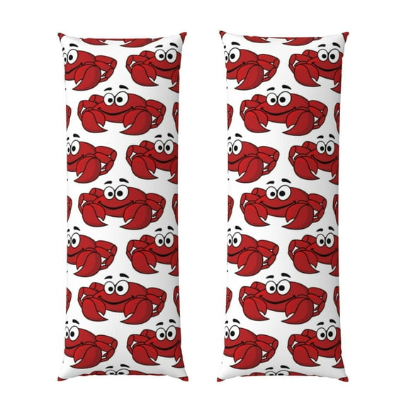 Naloa Cute Red Crab Super Soft 20x60 Body Pillow Case,Long Side Hidden Zipper(PILLOWS ARE NOT INCLUDED)