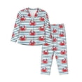 thumbnail image 1 of Naloa Cute Red Crabs With Nautical Pajamas for Women Set, Womens Pajama Sets, Lounge Sets for Women, 2pjs for Women-Small, 1 of 7