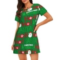 thumbnail image 1 of Naloa Cute Santa Print Women Nightgowns,Womens Loungewear,Short Sleeve Sleepwear,Comfy Ladies Nightdress, 1 of 6
