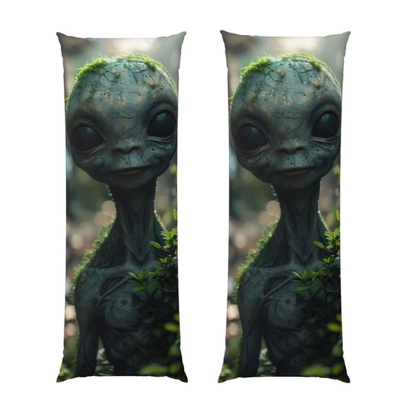 Naloa Cute Saucerman With Big Eyes Body Pillow Cover, Pillowcases with Hidden Zipper Breathable Long Pillow Case (Pillows are not included,20x54 inch)