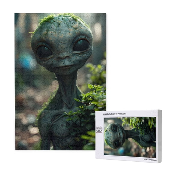 Naloa Cute Saucerman With Big Eyes Custom Puzzles Personalized Puzzle 1000 Pieces from Photo Custom Jigsaw Puzzle for Wedding, Graduation, (29.519.7in, Vertical)