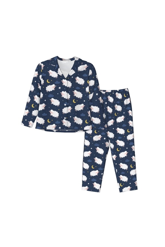 Cute Sheep 1 Pajamas for Women Set, Womens Pajama Sets, Lounge Sets for Women, 2pjs for Women-Small