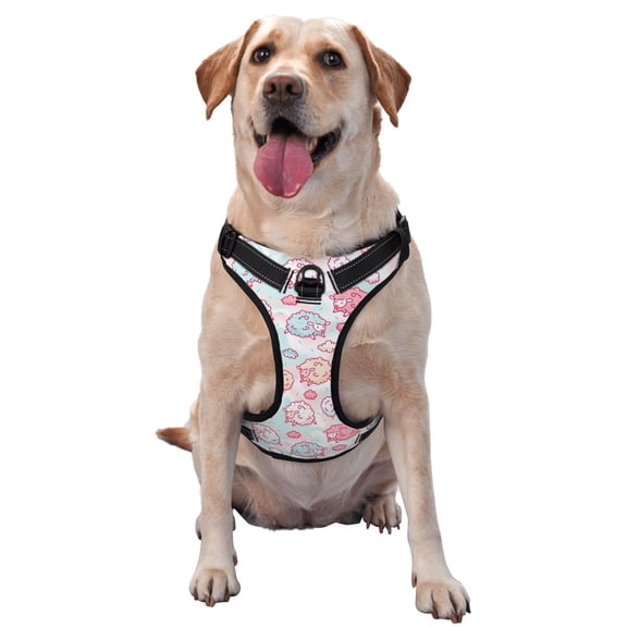 Naloa Cute Sheep Pet Harness Vest with Traction Rope, Adjustable No-Choke Dog Vest for Outdoor, Walking - Small