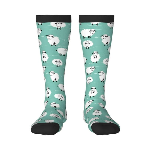 Naloa Cute Sheeps Thigh High Socks Extra Long Stretchy Sock Women Over Knee High Opaque Stocking Daily Wear