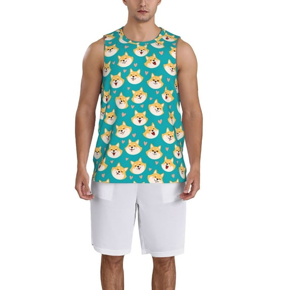 Naloa Cute Shiba1 Basketball Jersey Reversible Men's Mesh Athletic Sports Shirts Training Practice S-4XL3X-Large