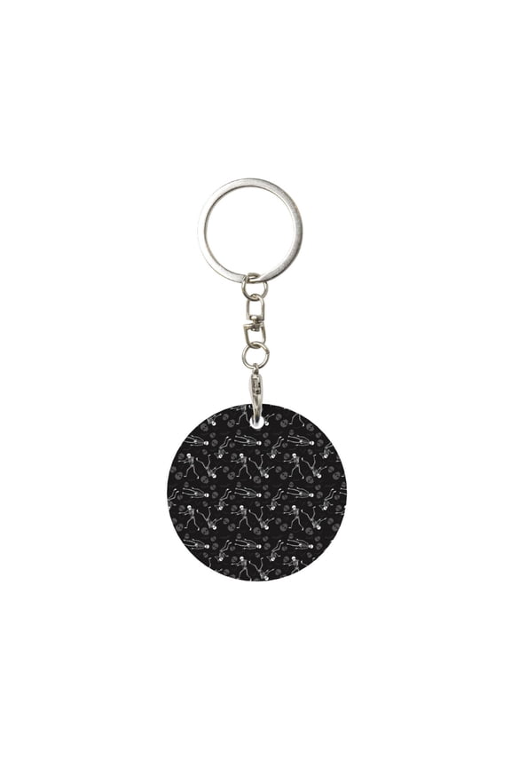 Naloa Cute Skull Print Round Keychain Keychain Key Ring, Key Tag, Key Chain Bulk for Gift Accessories (Round)