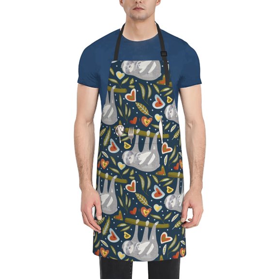 Naloa Cute Sloth Apron Kitchen Aprons with Pockets for Women Men Chef