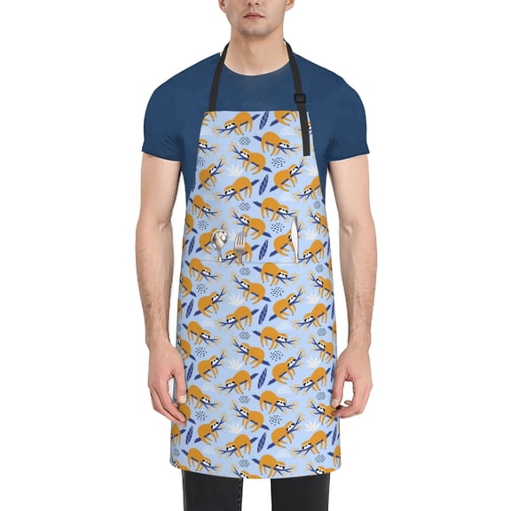 Naloa Cute Sloth Apron Kitchen Aprons with Pockets for Women Men Chef