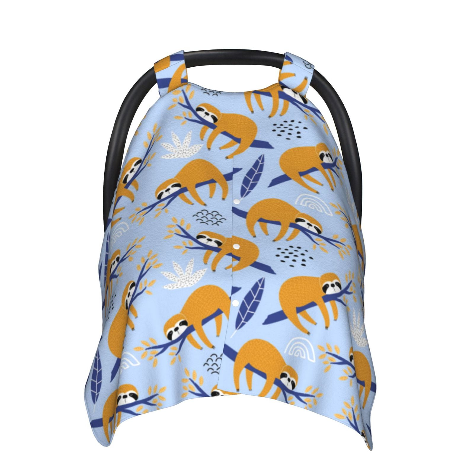 Naloa Cute Sloth Baby Car Seat Cover, Breathable Baby Carrier Cover, Multiuse Baby Carrier Cover & Nursing Breastfeeding Cover