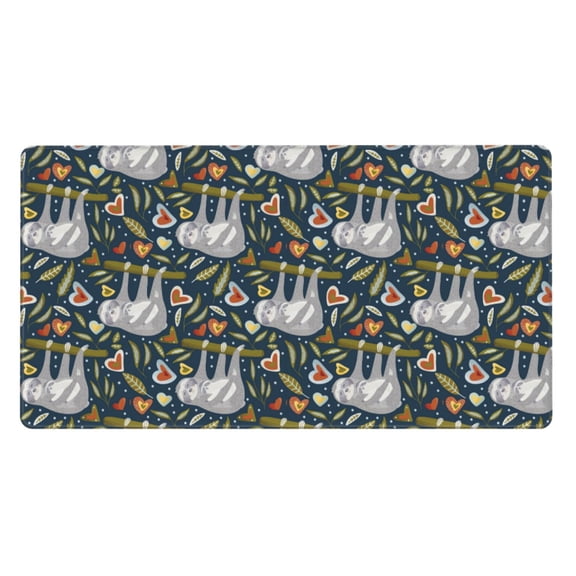 Naloa Cute Sloth Gaming Mouse Pad Large Mouse Mat Long Extended Desk Pad Non-Slip Rubber Mice Pads Stitched Edges Thin Pad (16x29.5 Inch)