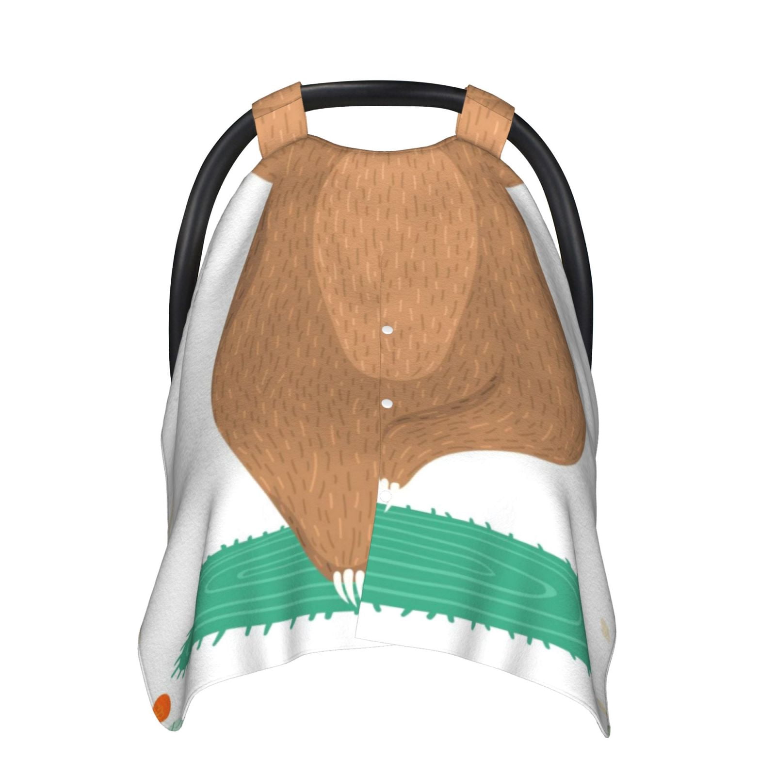 Naloa Cute Sloth In Yoga Pose Tree Baby Car Seat Cover, Breathable Baby Carrier Cover, Multiuse Baby Carrier Cover & Nursing Breastfeeding Cover