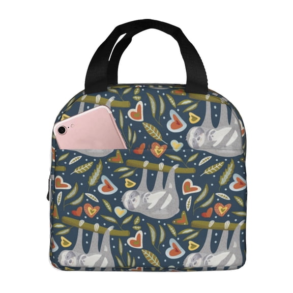 Naloa Cute Sloth Print Lunch Box for Women Men,Insulated Lunch Bag,Lunchbox,Thermal Leakproof Cooler,Reusable Lunch Tote Bag for Work School Travel Picnic