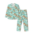 thumbnail image 1 of Naloa Cute Sloth on Floral Tree Men’s Pajamas Set - Long Sleeve Button Down Sleep Shirt and Pajama Bottoms Sleepwear Set-, 1 of 7
