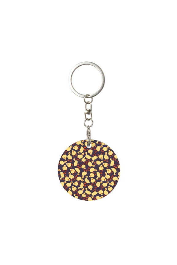 Naloa Cute Small Farm Birds Print Round Keychain Keychain Key Ring, Key Tag, Key Chain Bulk for Gift Accessories (Round)