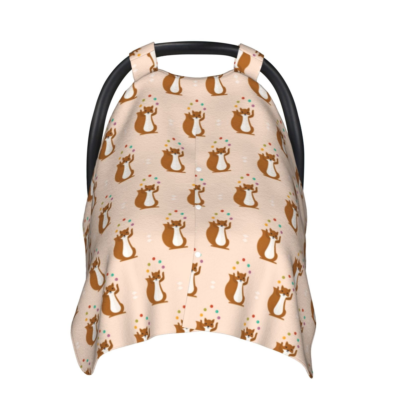 Naloa Cute Squirrel Baby Car Seat Cover, Breathable Baby Carrier Cover, Multiuse Baby Carrier Cover & Nursing Breastfeeding Cover