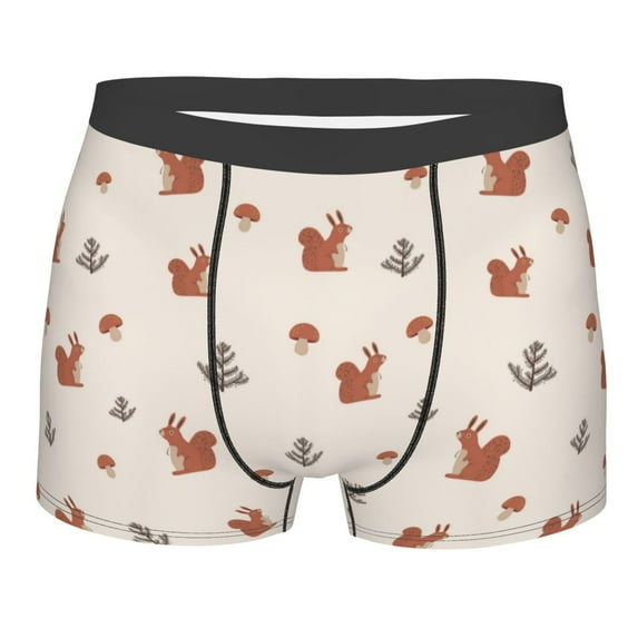 Naloa Cute Squirrel Print Mens Underwear - Boxers for Men, Classic Briefs for Men