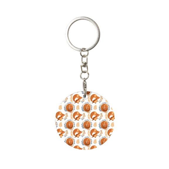Naloa Cute Squirrel Print Round Keychain Keychain Key Ring, Key Tag, Key Chain Bulk for Gift Accessories (Round)