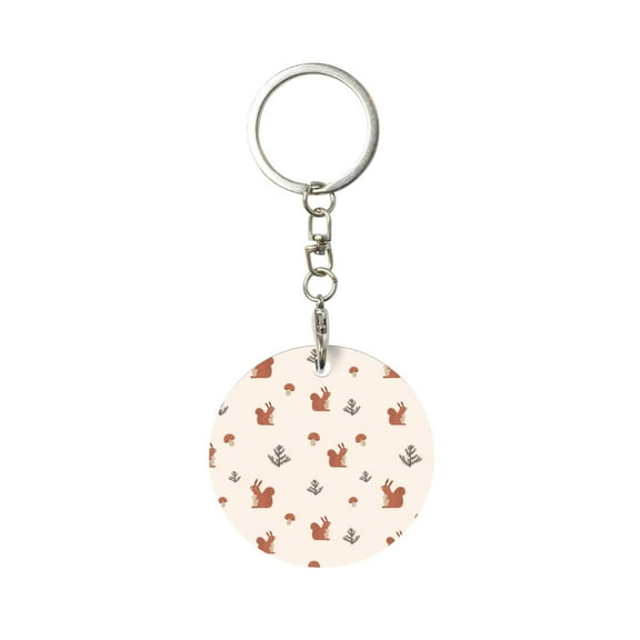 Naloa Cute Squirrel Print Round Keychain Keychain Key Ring, Key Tag, Key Chain Bulk for Gift Accessories (Round)