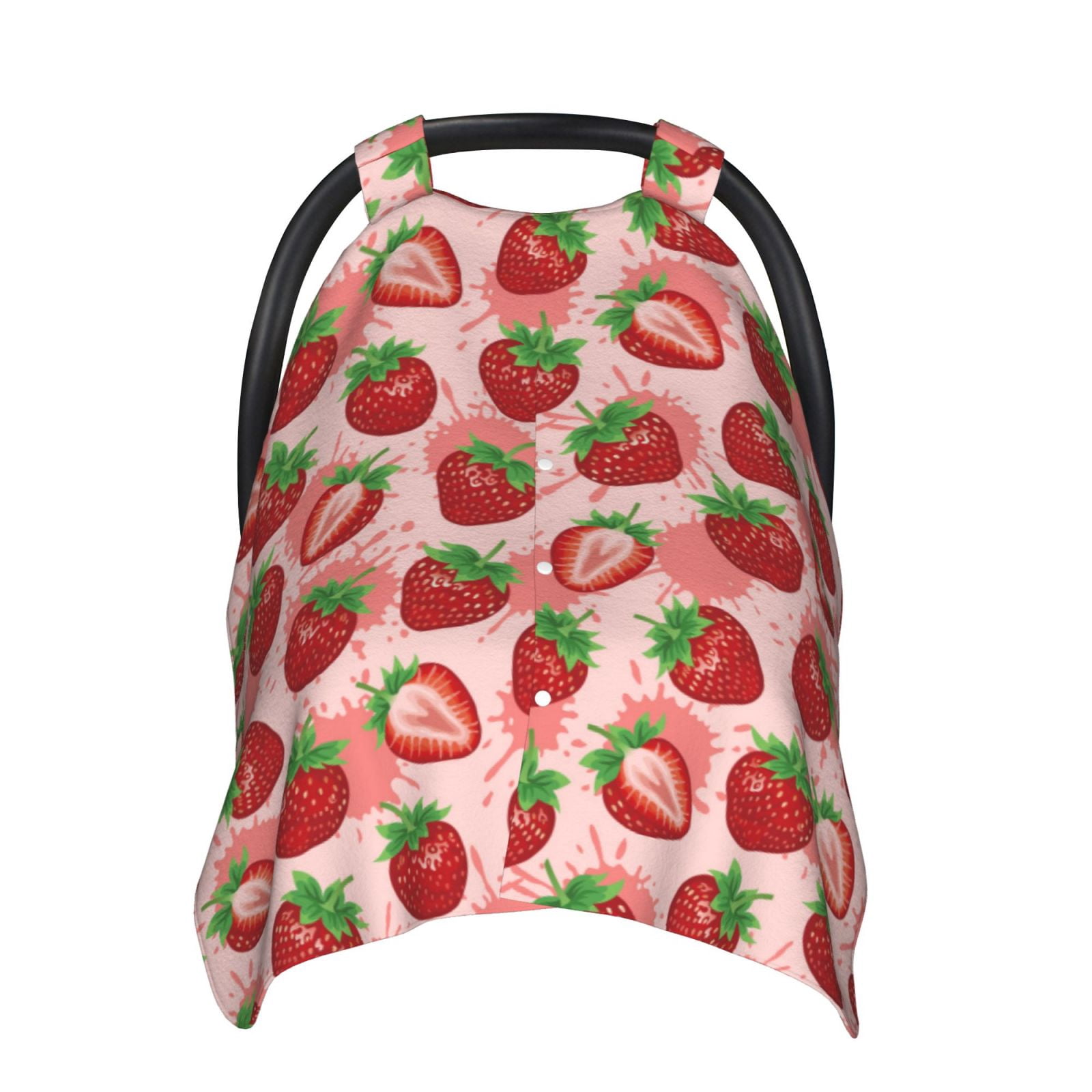Naloa Cute Strawberry Baby Car Seat Cover, Breathable Baby Carrier Cover, Multiuse Baby Carrier Cover & Nursing Breastfeeding Cover