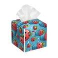 thumbnail image 1 of Naloa Cute Strawberry Flower Pot Tissue Box Cover Leather Tissue Holder Square Facial Tissue Case for Bathroom, Vanity Countertop, Tabletop, Car, 1 of 7