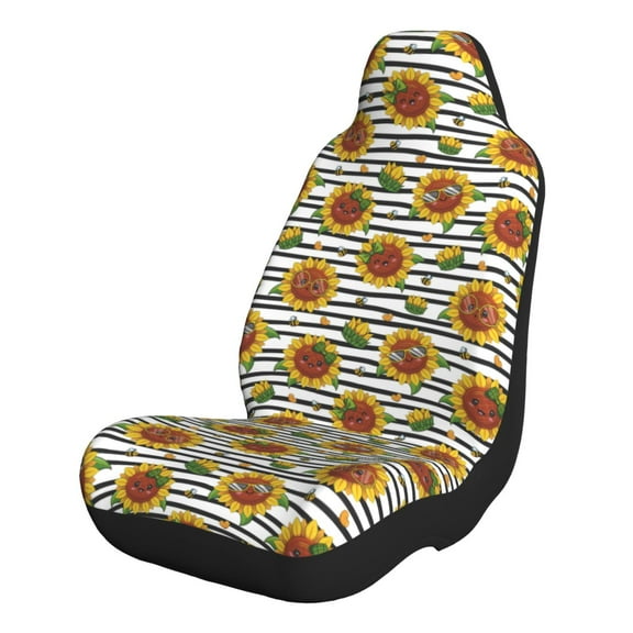 Naloa Cute Sunflowers Car Seat Covers 2PCs Front Car Seat Covers Universal fit for Most Cars SUVs and Trucks - 1