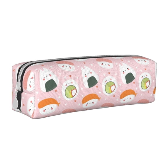 Naloa Cute Sushi Leather Pencil Case, Makeup Pouch, Zipper Pouch for Daily Essentials, Storage Organizer, Cosmetics and Stationary Bag