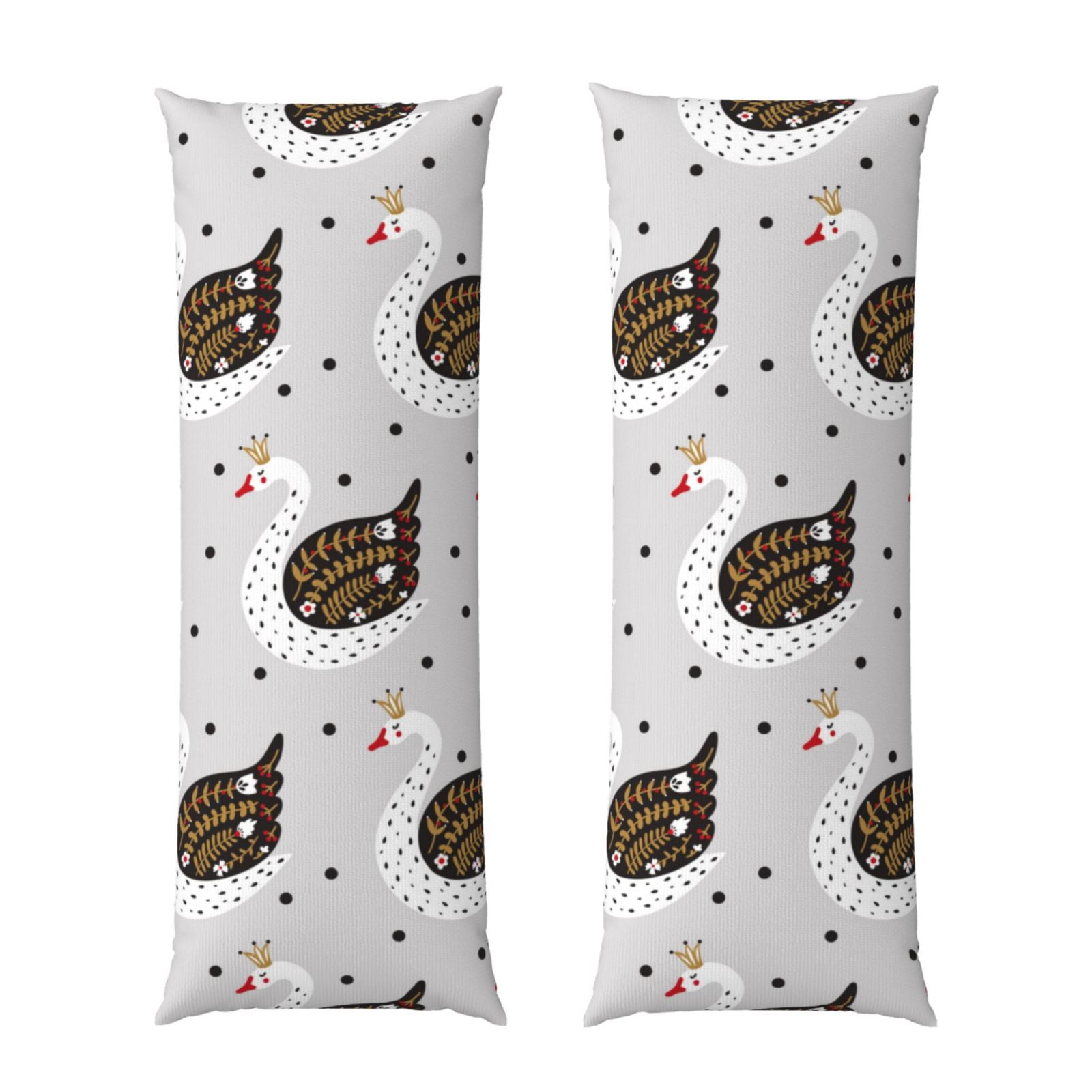 Naloa Cute Swan Super Soft 20x60 Body Pillow Case,Long Side Hidden Zipper（PILLOWS ARE NOT INCLUDED）
