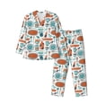 thumbnail image 1 of Naloa Cute Tableware Men’s Pajamas Set - Long Sleeve Button Down Sleep Shirt and Pajama Bottoms Sleepwear Set-Large, 1 of 7