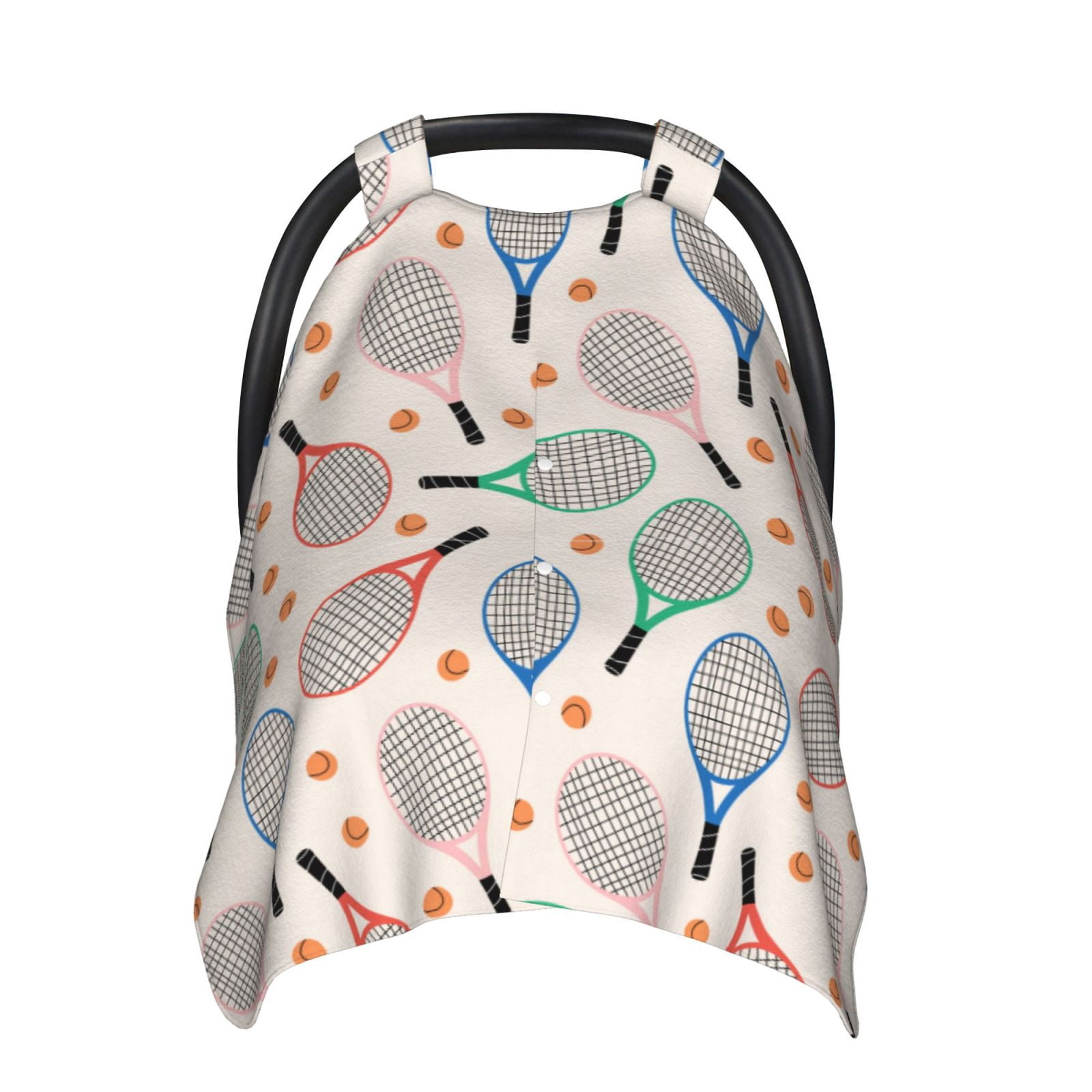 Naloa Cute Tennis Racket Baby Car Seat Cover, Breathable Baby Carrier Cover, Multiuse Baby Carrier Cover & Nursing Breastfeeding Cover