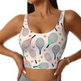 thumbnail image 1 of Naloa Cute Tennis Racket Sports Bras for Women, High Support Bra with Removable Pads, Comfortable - Large, 1 of 9