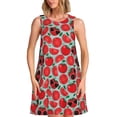 thumbnail image 1 of Naloa Cute Tomato Print Women's Summer Spring Casual Beach Sundress,Vacation Sleeveless Tank Crewneck Loose Dresses, 1 of 7