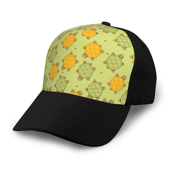 Naloa Cute Turtle Adult adjustable Print Baseball Hat, Patchwork curved brim baseball capfor Men and Women, One Size