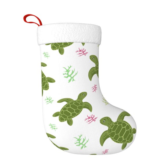 Naloa Cute Turtle Christmas Stockings Decorations, Xmas Ornaments, DIY Personalized Farmhouse Decor for Home Family Party Tree