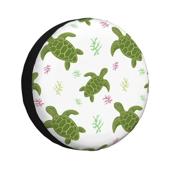 Naloa Cute Turtle PVC Leather Spare Tire Wheel Cover for Car Truck SUV Camper Trailer Universal Fit many size14 inch