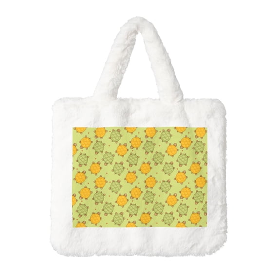 Naloa Cute Turtle Plush Underarm Bag, Ladies Fluffy Shoulder Bag, Women Furry Tote Bag Y2K Plush Handbag for Autumn and Winter