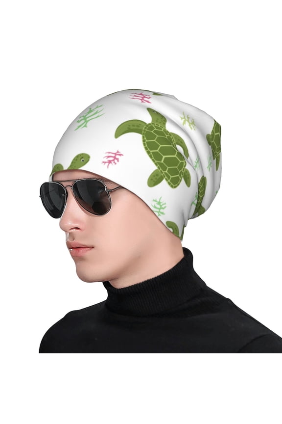 Cute Turtle Soft Beanie Hat, Knit Beanie Daily Beanie in Fine Knit for Women Men Winter Travel, Outdoor