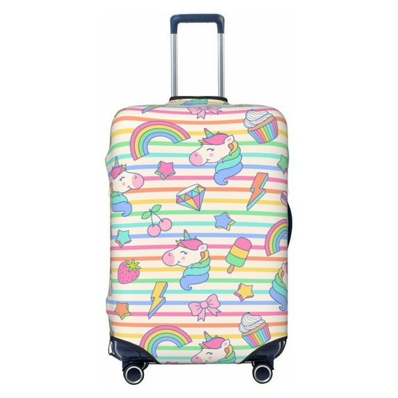 Naloa Cute Unicorn Elastic Suitcase Protector, Travel Suitcase Protector Cover Fits 18-32in Suitcase - Large