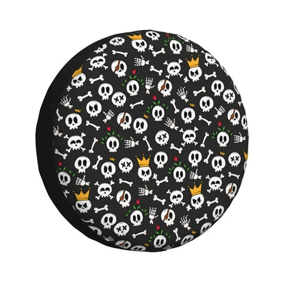 Naloa Cute skull Tire Cover Wheel Protectors Tyre Covers Weatherproof Wheel Covers Universal Fit for Trailer Rv SUV Truck Camper Travel Trailers-16 inch