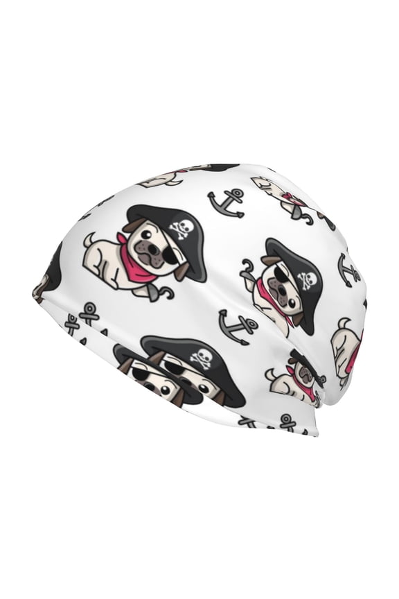 DOG IS WEARING PIRATE COSTUME Beanie for Men Women Knitted Unisex Winter Hat Beanies Cap Knit Cuffed Beanies Hats