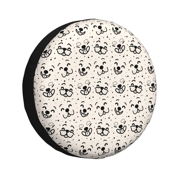 Naloa DOGS FACE PVC Leather Spare Tire Wheel Cover for Car Truck SUV Camper Trailer Universal Fit many size14 inch