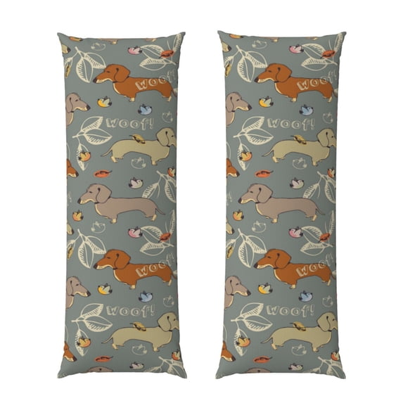 Naloa Dachshund Dog Bird Super Soft 20x60 Body Pillow Case,Long Side Hidden Zipper(PILLOWS ARE NOT INCLUDED)